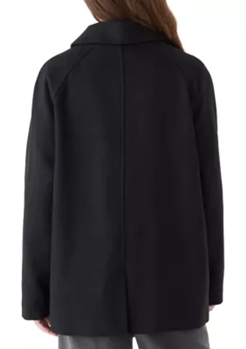 Girls 7-16 Faux Wool Button Down Coat