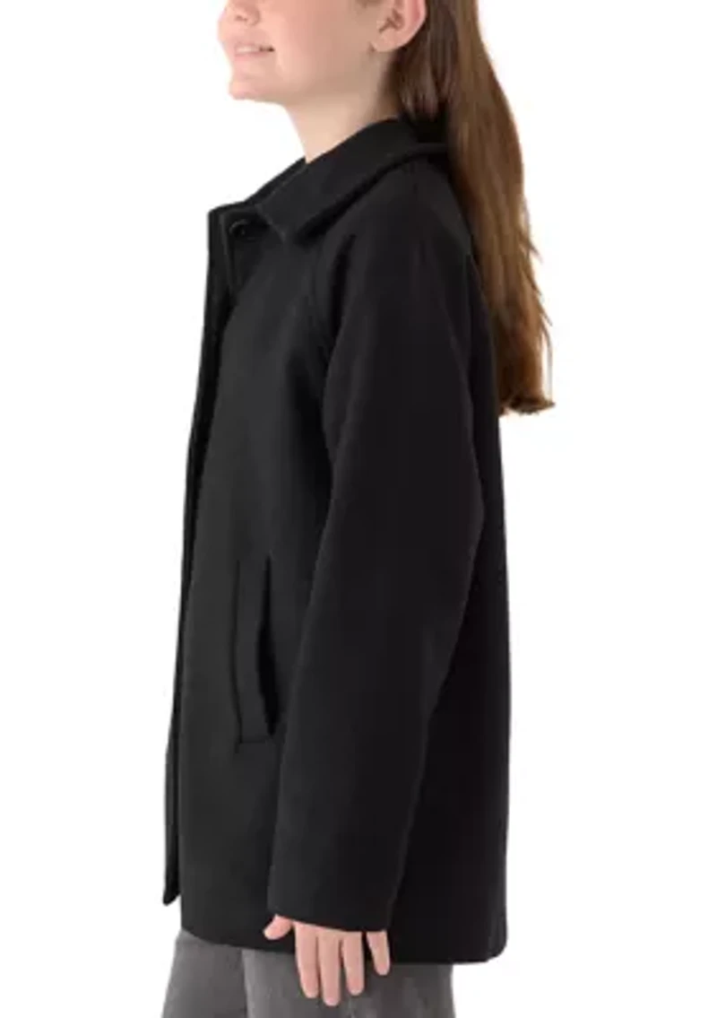Girls 7-16 Faux Wool Button Down Coat