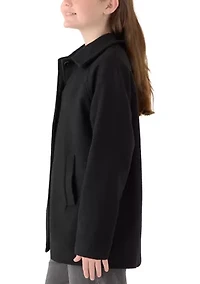 Girls 7-16 Faux Wool Button Down Coat