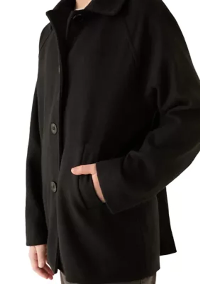 Girls 7-16 Faux Wool Button Down Coat