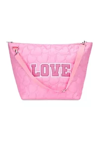 Love Heart Puffy Weekender Tote Bag