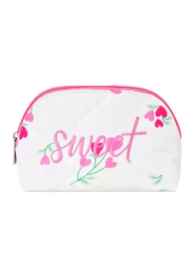Sweet Printed Quilted Cosmetic Case