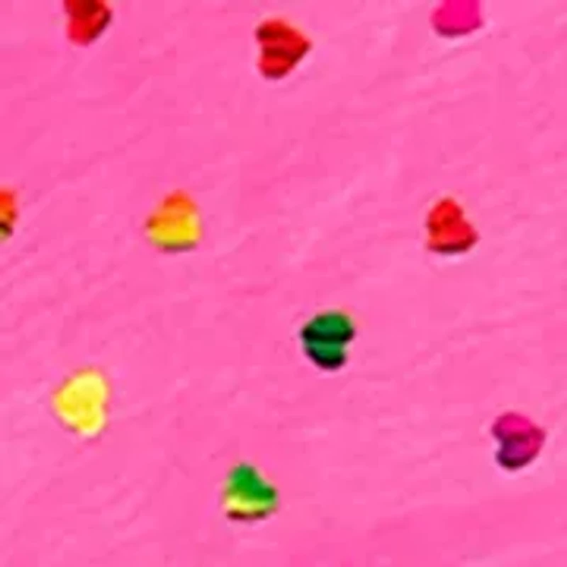 Girls 7-16 Bright Pink Foil Hearts Plush Pants