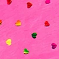 Girls 7-16 Bright Pink Foil Hearts Plush Pants