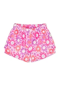 Girls 7-16 Groovy Smiles Plush Sleep Shorts