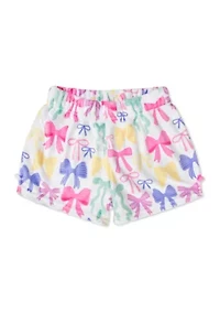 Girls 7-16 Pretty Bows Plush Sleep Shorts