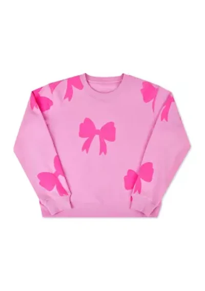 Girls 7-16 Ribbon Bows Sweater
