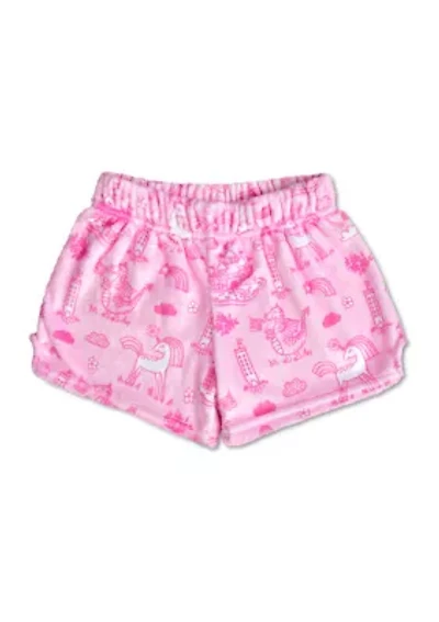Girls 7-16 Fairytale Printed Plush Shorts
