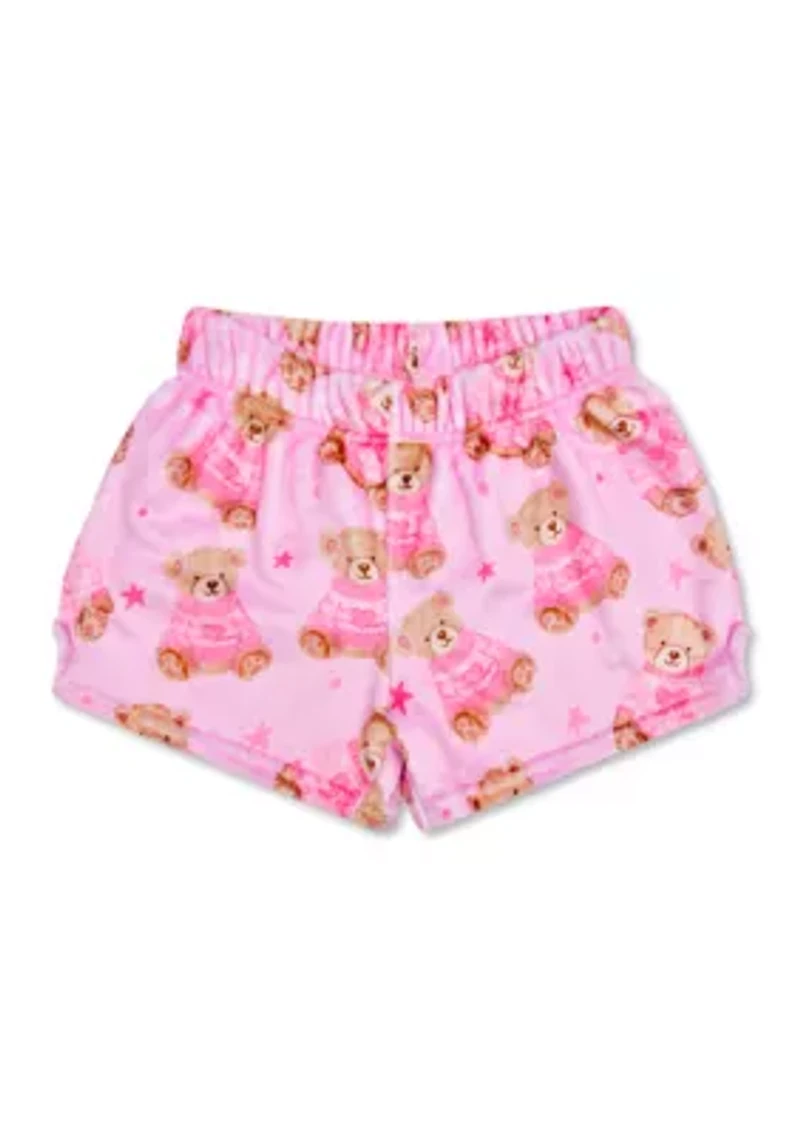 Girls 7-16 Beary Cute Plush Shorts