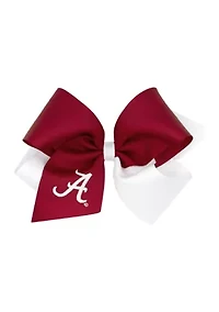 NCAA King Two-Tone Grosgrain Bow with Embroidered Collegiate Logo