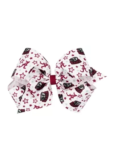 NCAA King Signature Collegiate Logo Print Grosgrain Bow