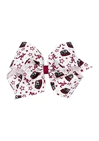NCAA King Signature Collegiate Logo Print Grosgrain Bow