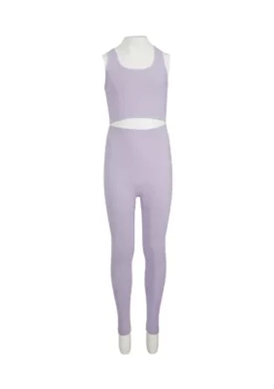 Girls 7-16 Ribbed Seamless Scoop Neck Top and Floral Jacquard Legging Set