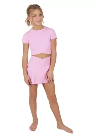 Girls 7-16 Maisie Top and Crossover Skort Set