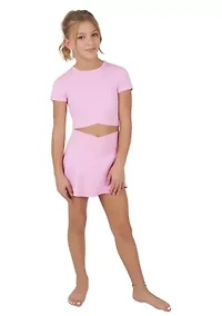Girls 7-16 Maisie Top and Crossover Skort Set