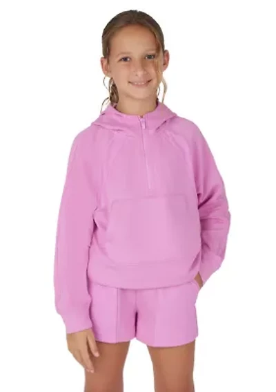 Girls 7-16 Terry Brushed Embark 1/2 Zip Hoodie and Shorts Set