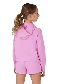 Girls 7-16 Terry Brushed Embark 1/2 Zip Hoodie and Shorts Set