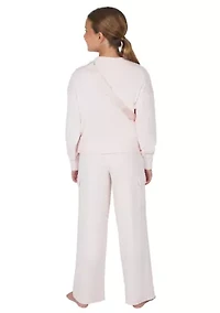 Girls 7-16 Velour Zip Front Jacket and Joggers Set with Bag