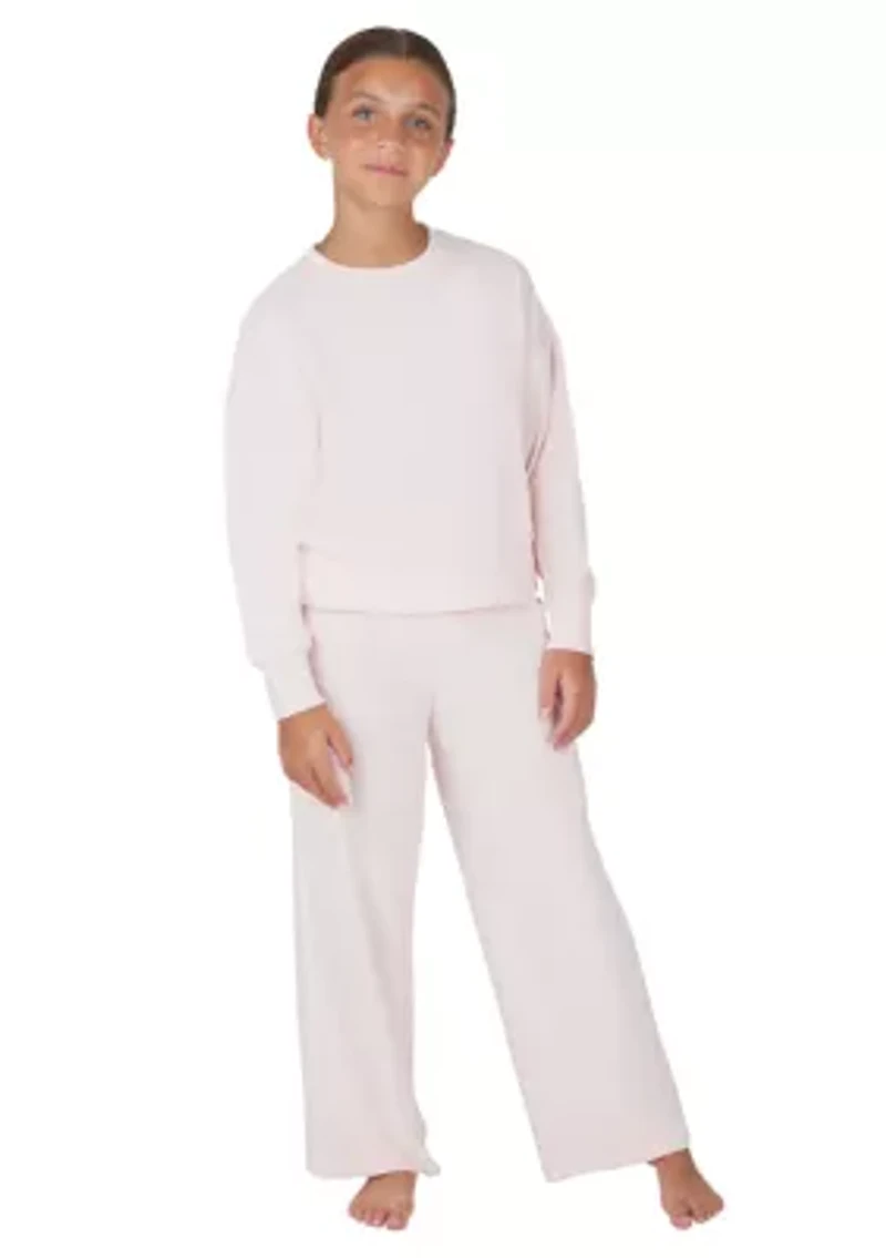 Girls 7-16 Velour Zip Front Jacket and Joggers Set with Bag