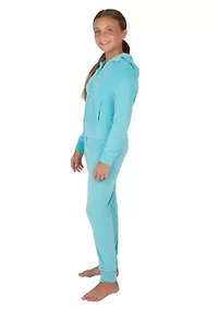 Girls 7-16 Velour Zip Front Jacket and Joggers Set with Bag
