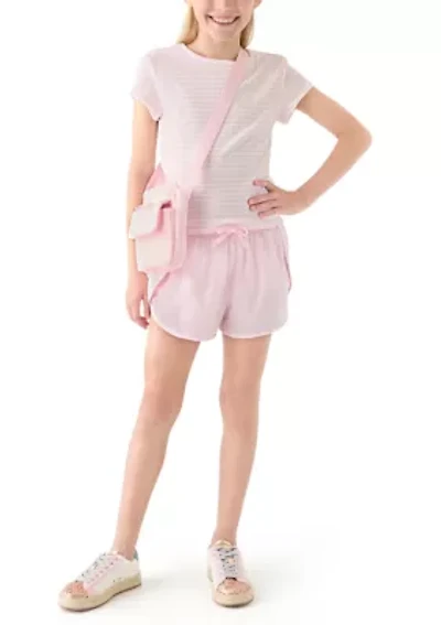 Girls 7-16 Lux Nicki Basic Fitted T-Shirt and Shorts Set
