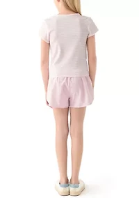 Girls 7-16 Lux Nicki Basic Fitted T-Shirt and Shorts Set