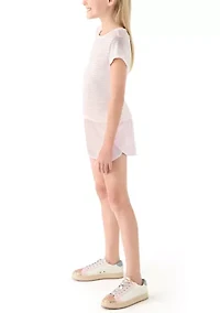 Girls 7-16 Lux Nicki Basic Fitted T-Shirt and Shorts Set