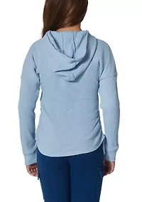 Girls 7-16 Long Sleeve Heart Cutout Waffle Hoodie