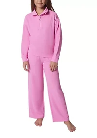 Girls 7-16 Scuba Rib Chill Quarter Zip Set