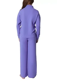 Girls 7-16 Scuba Rib Chill Quarter Zip Set