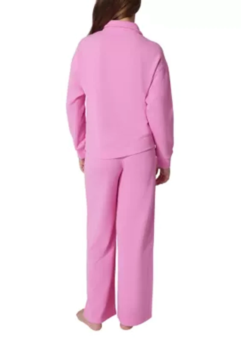 Girls 7-16 Scuba Rib Chill Quarter Zip Set