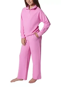 Girls 7-16 Scuba Rib Chill Quarter Zip Set