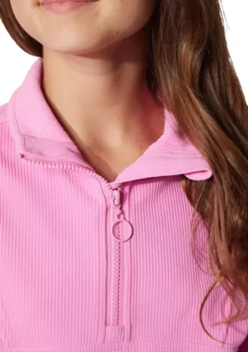 Girls 7-16 Scuba Rib Chill Quarter Zip Set