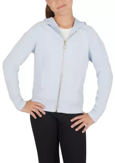 Girls 7-16 Scuba Dahlia Front Zip Hoodie