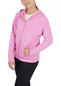 Girls 7-16 Scuba Dahlia Front Zip Hoodie