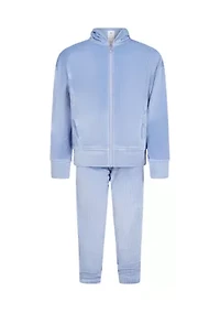 Girls 4-6x Ribbed Velour Zip Jacket and Jogger Set