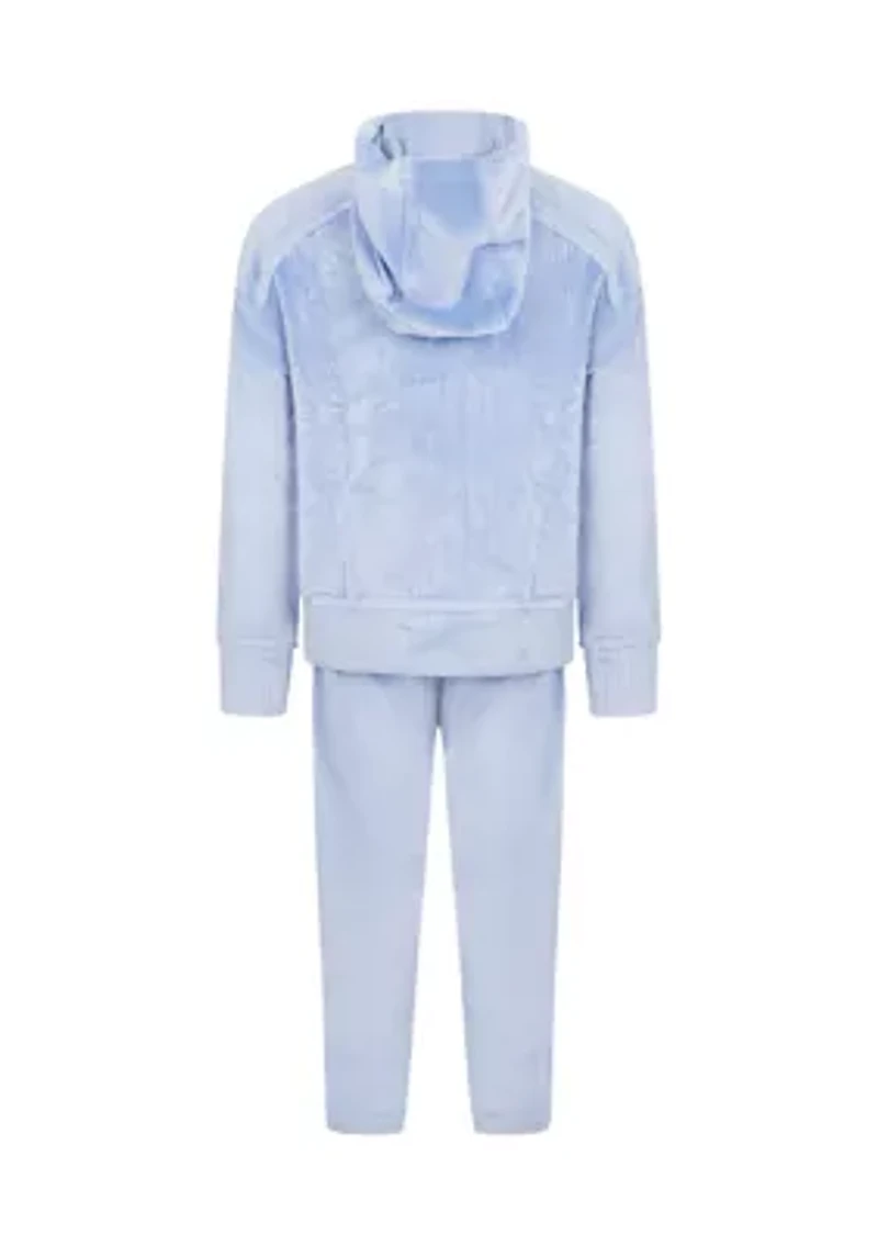 Girls 4-6x Ribbed Velour Zip Jacket and Jogger Set