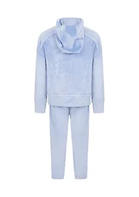 Girls 4-6x Ribbed Velour Zip Jacket and Jogger Set