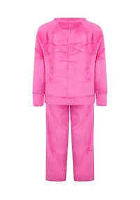 Girls 4-6x Velour High Low Crew Sweatshirt and Pants Set