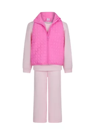 Girls 4-6x 3-Piece Quilted Vest Set