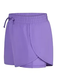 Girls Woven Full Court 2 1 Shorts