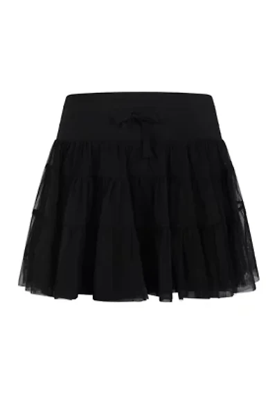 Girls 7-16 Mesh Double Ruffle Skort