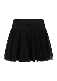 Girls 7-16 Mesh Double Ruffle Skort