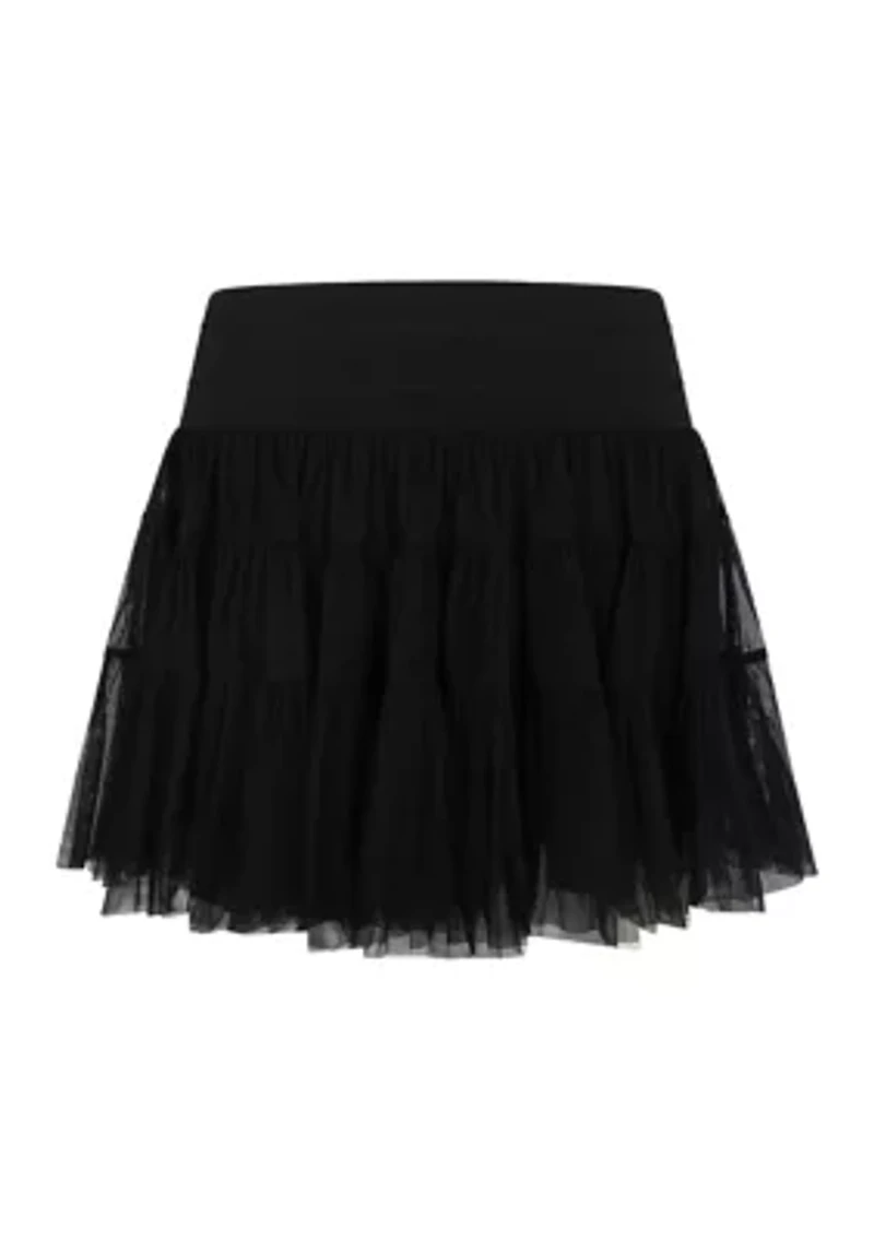 Girls 7-16 Mesh Double Ruffle Skort