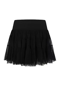 Girls 7-16 Mesh Double Ruffle Skort