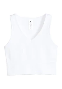 Girls 7-16 Seamless Ribbed V-Neck Cropped Tank Top