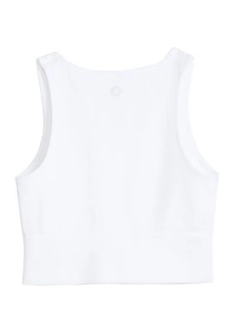 Girls 7-16 Seamless Ribbed V-Neck Cropped Tank Top