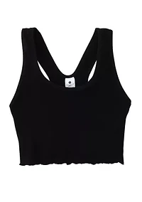 Girls 7-16 Seamless Rib Lettuce Edge Racerback Tank Top
