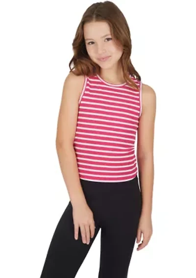 Girls 7-16 Heavenly Rib Yarn Dyed Striped Tank Top