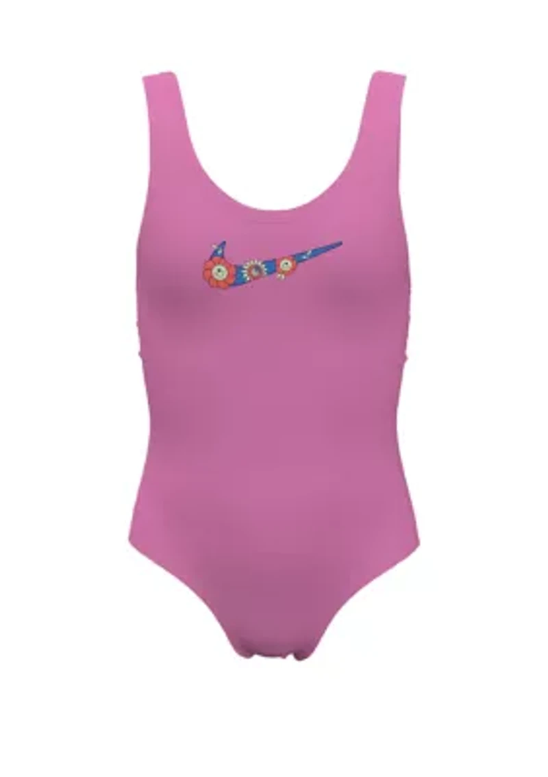 Girls 7-16 Multi Logo U-Back One Piece Swimsuit